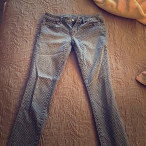 Jean and white polka dotted jeans
